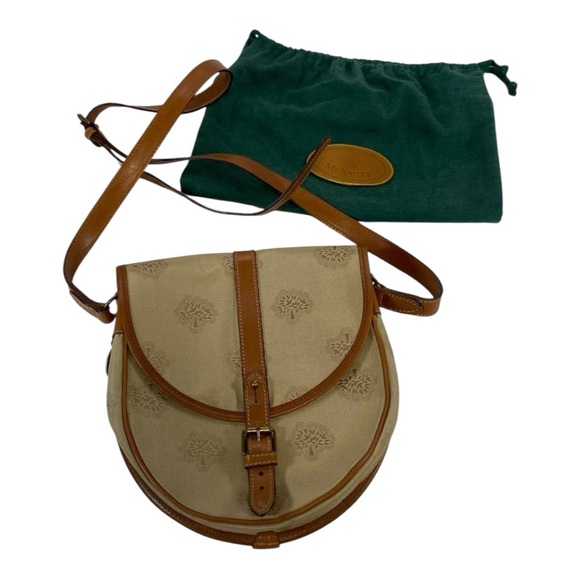 RARE Mulberry Vintage Authentic Beige and Brown Crossbody Bag - Picture 1 of 6